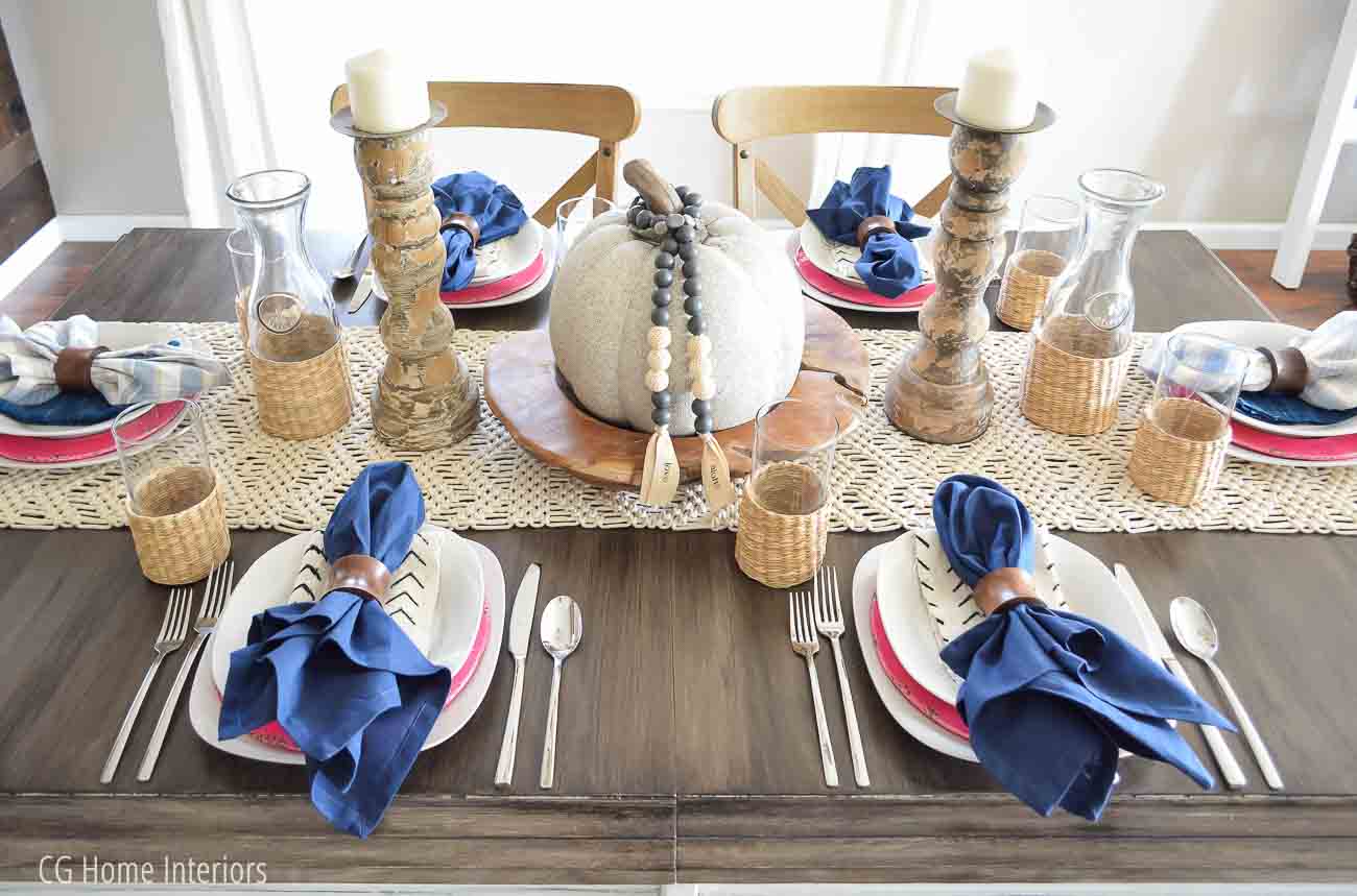 Boho inspired fall table setting