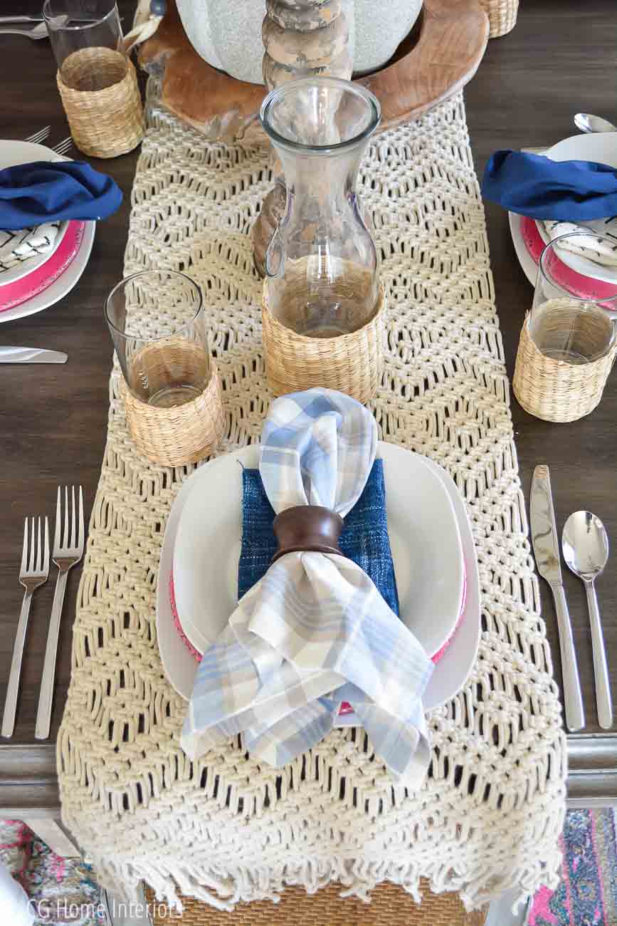 Boho inspired fall table setting