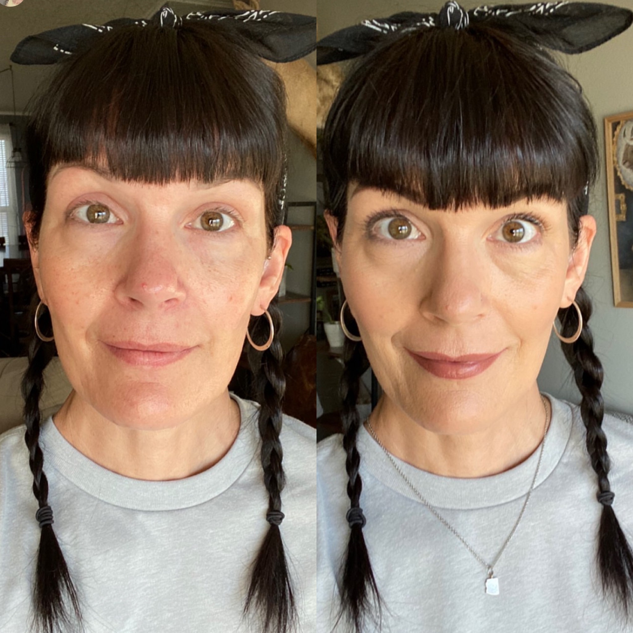 SEINT cream makeup before and after, makeup transformation