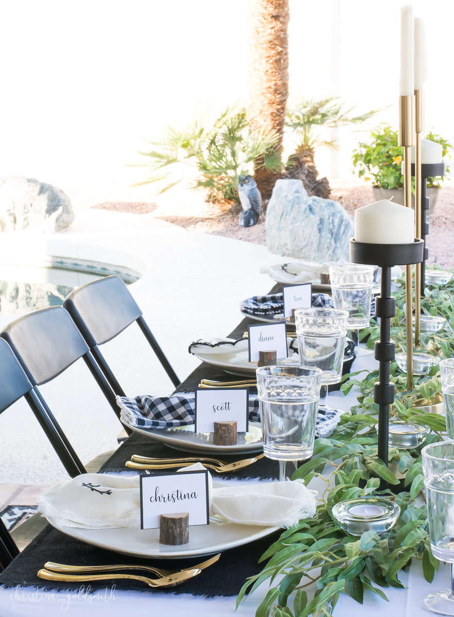 Modern Black + White Thanksgiving Tablescape