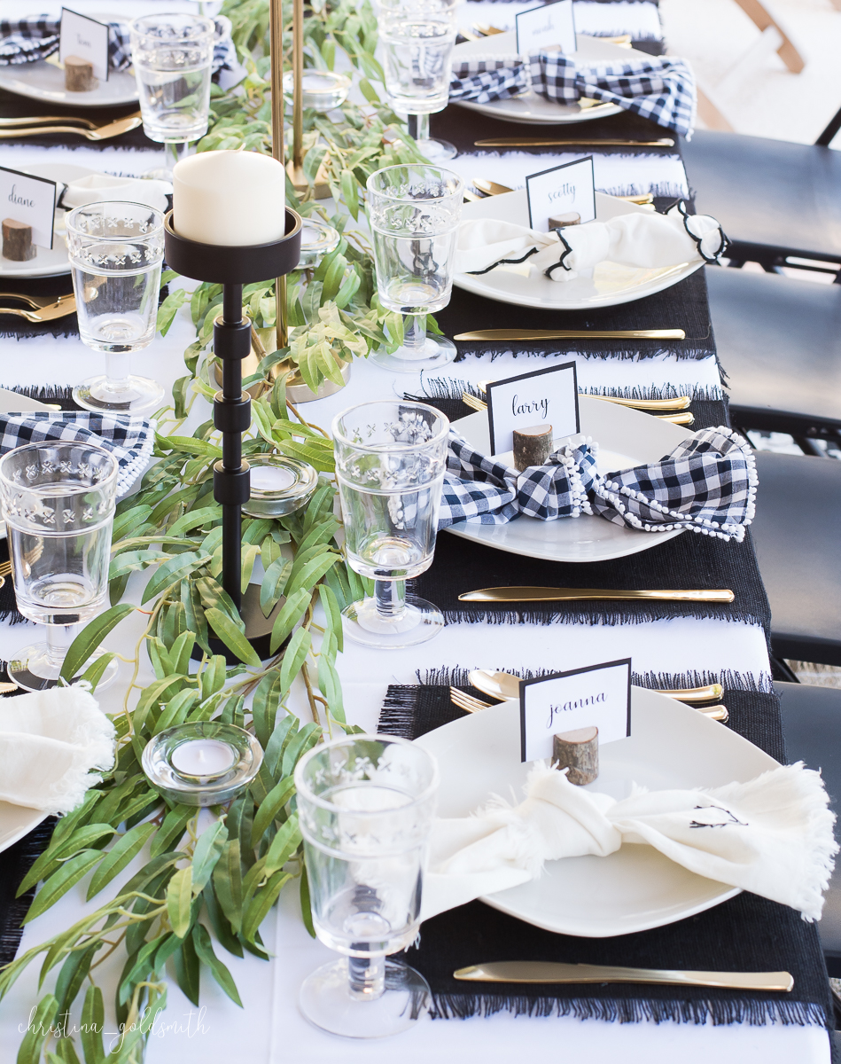 Modern Black + White Thanksgiving Tablescape