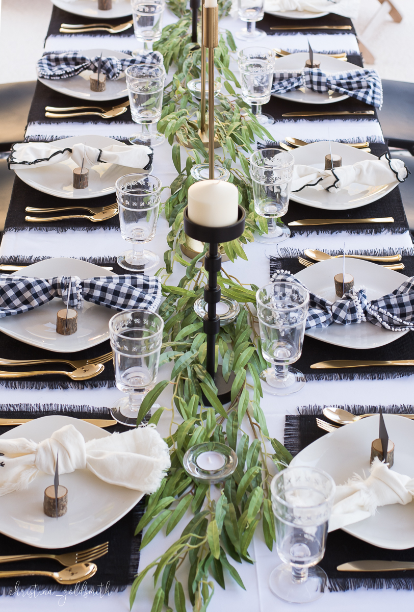 Modern Black + White Thanksgiving Tablescape