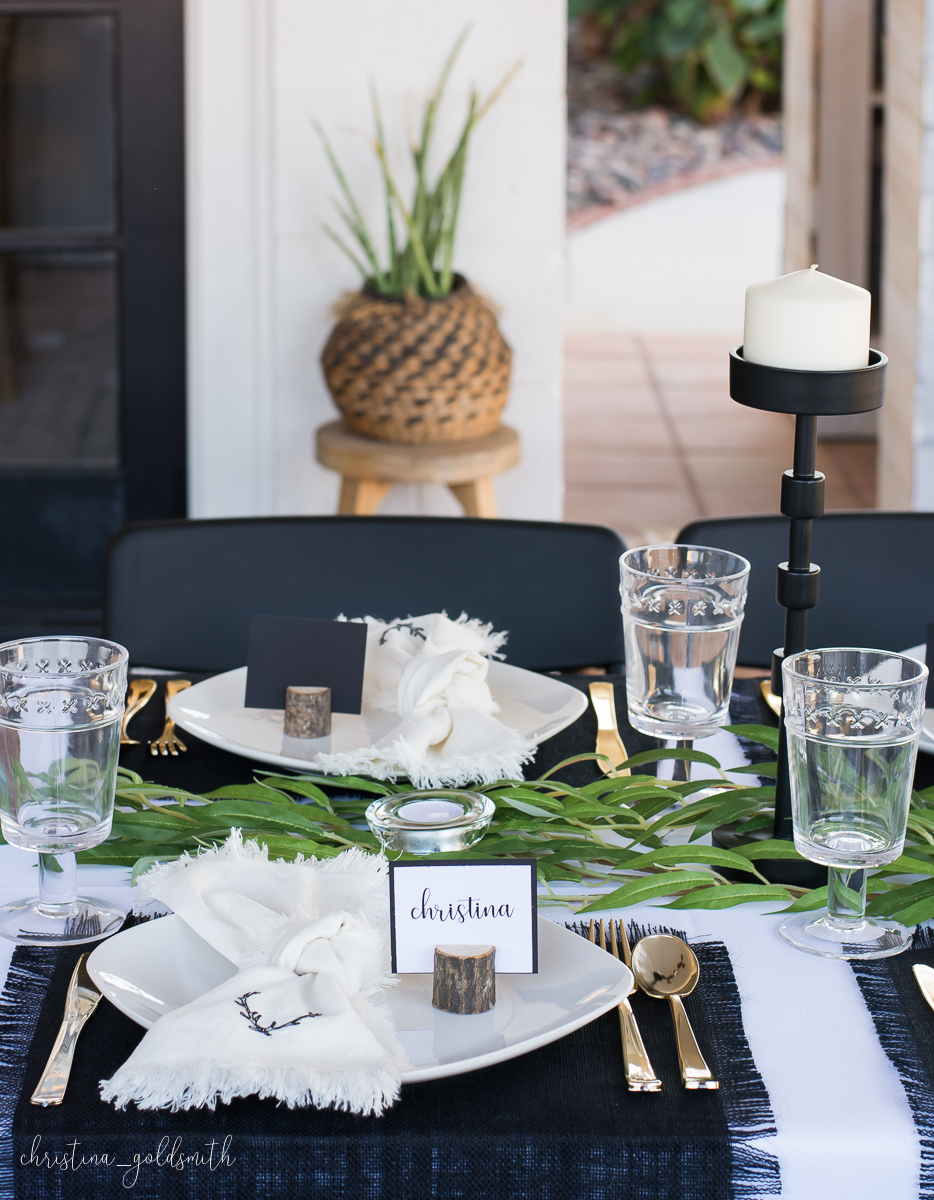 Modern Black + White Thanksgiving Tablescape