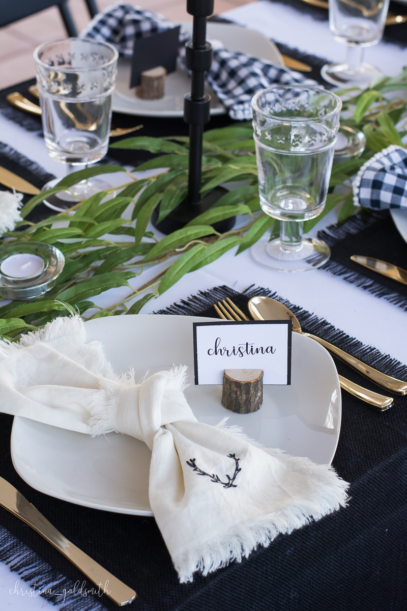 Modern Black + White Thanksgiving Tablescape
