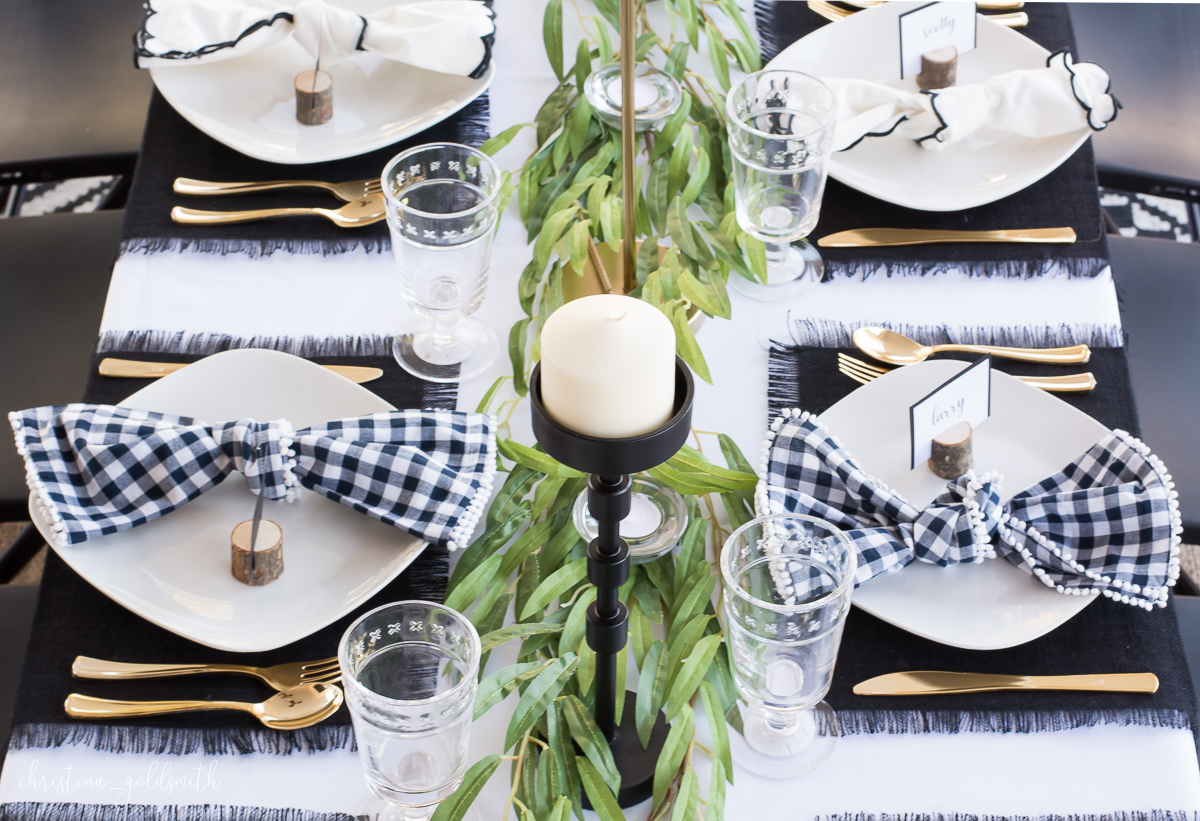 Modern Black + White Thanksgiving Tablescape