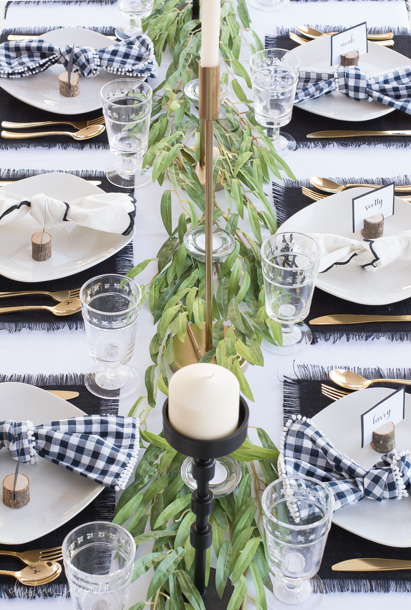 Modern Black + White Thanksgiving Tablescape