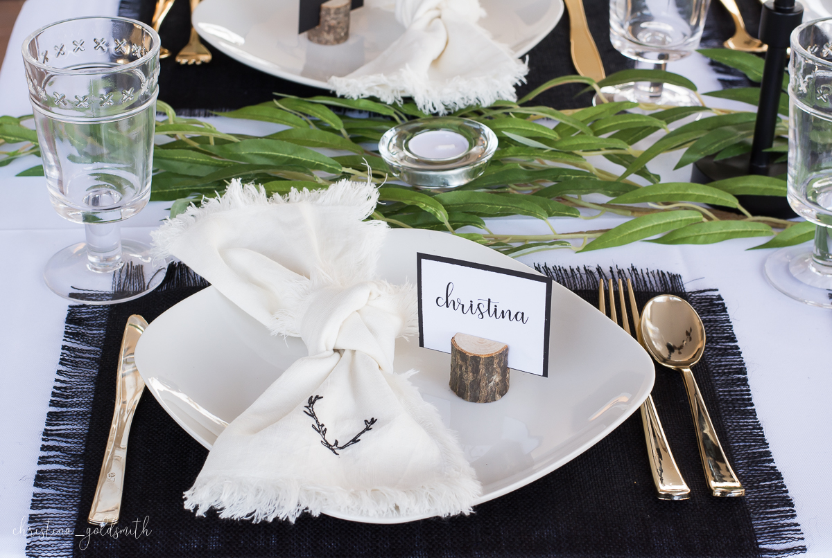 Modern Black + White Thanksgiving Tablescape