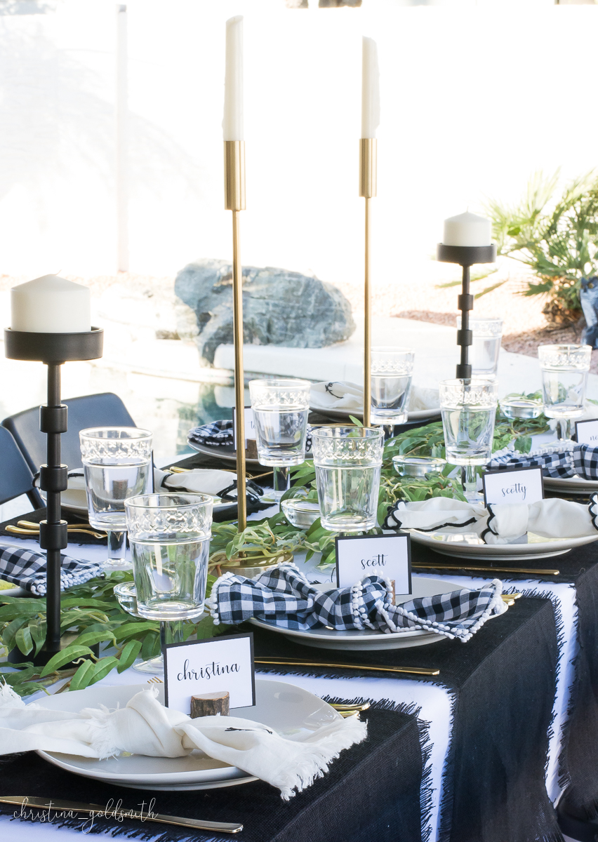  Modern Black + White Thanksgiving Tablescape