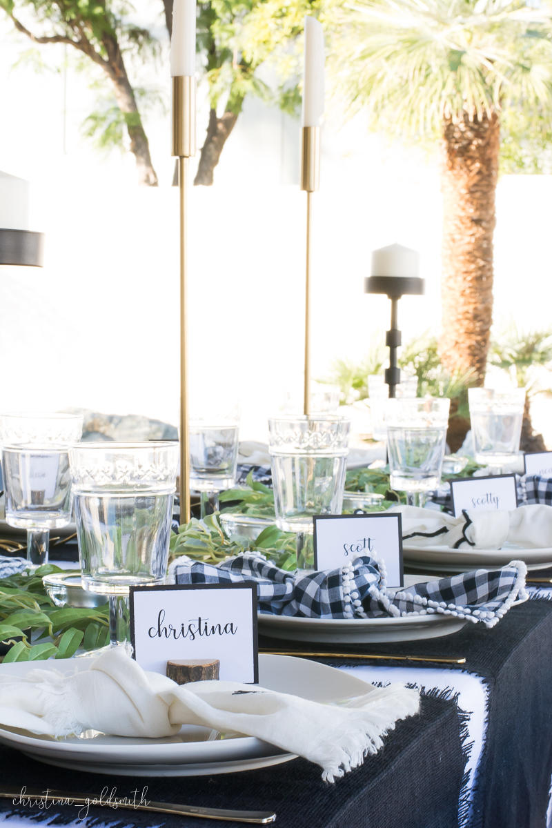 Modern Black + White Thanksgiving Tablescape