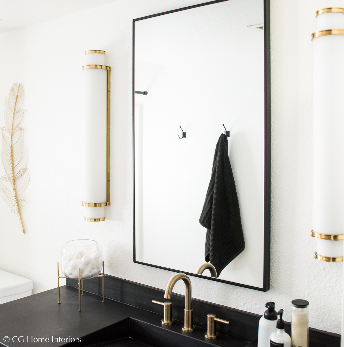 Easy DIY Builder Grade Bathroom Update, Hudson Valley Malcolm Sconce