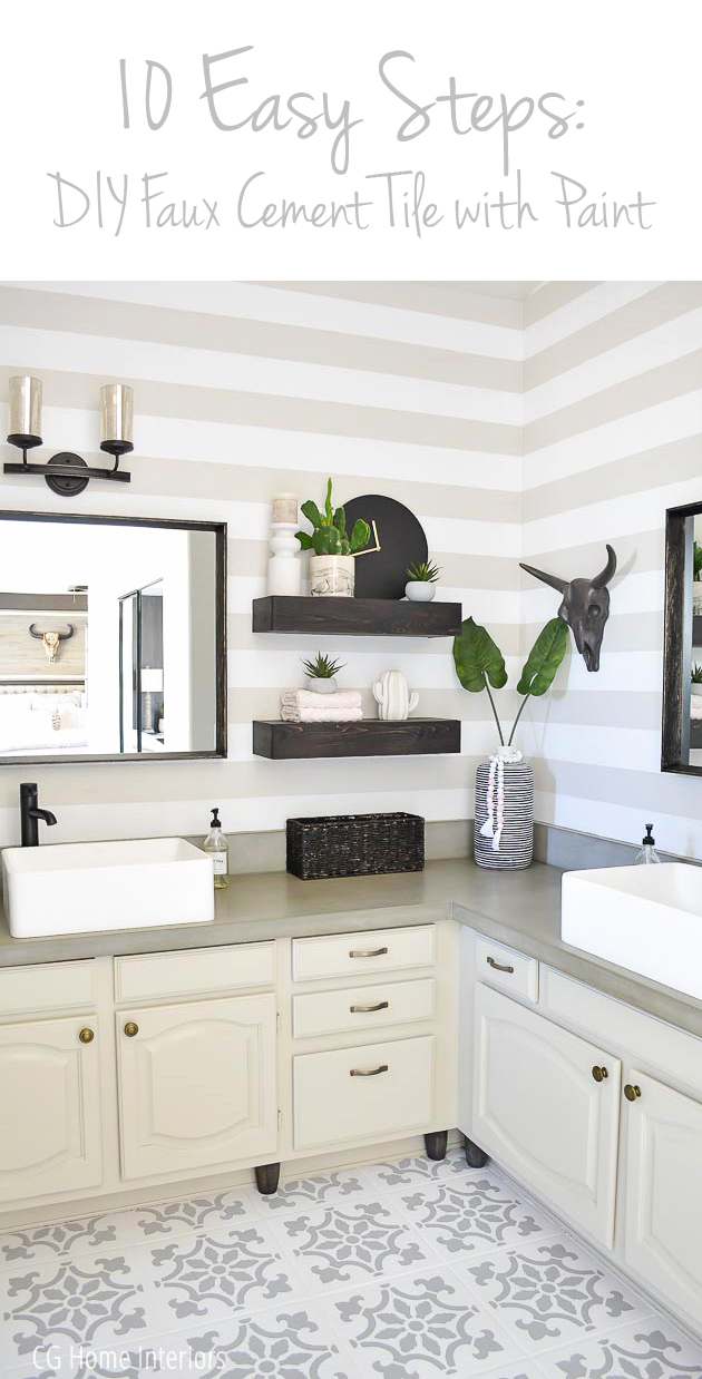 Faux cement tile DIY Pinterest