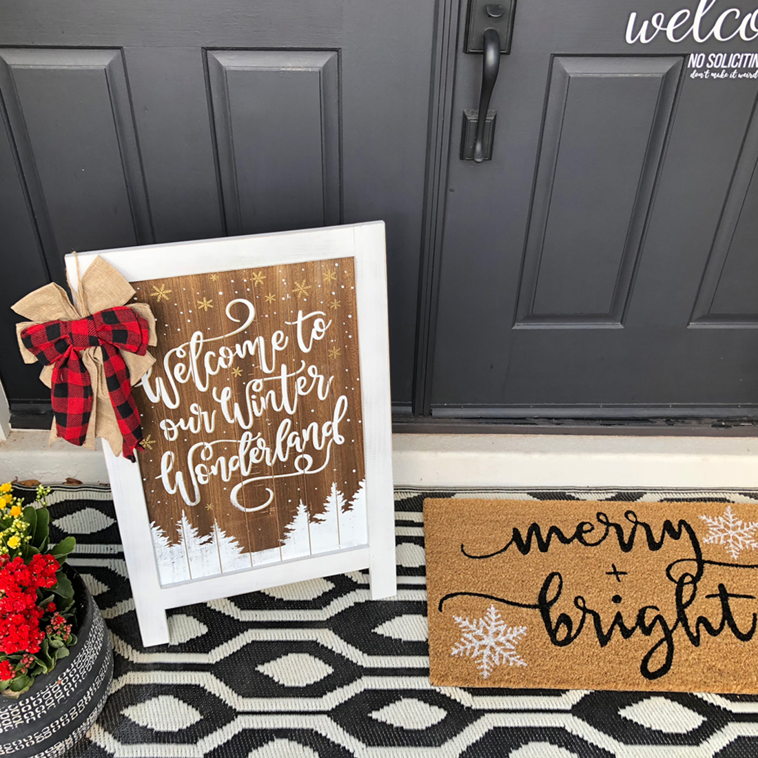 Simple + Neutral Front Porch Christmas Décor