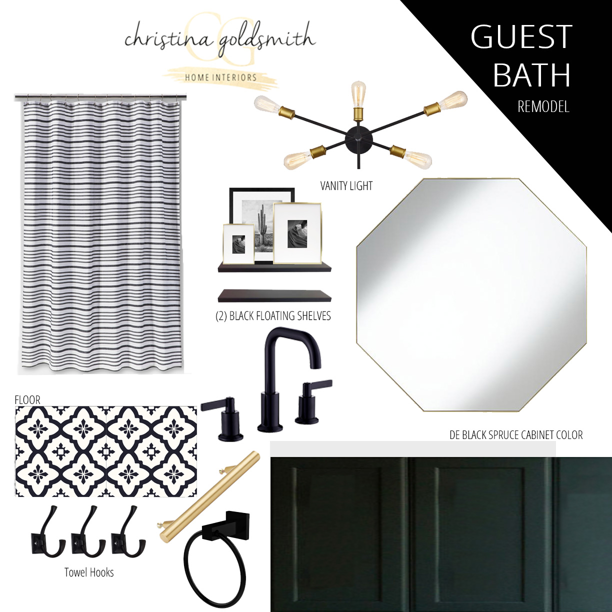 Guest Bathroom Renovation Progress - One Room Challenge Week 3