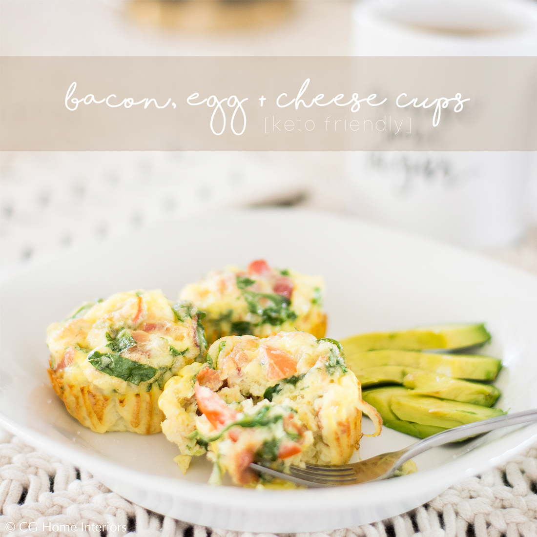 Keto Bacon, Egg + Cheese Cups | Low Carb