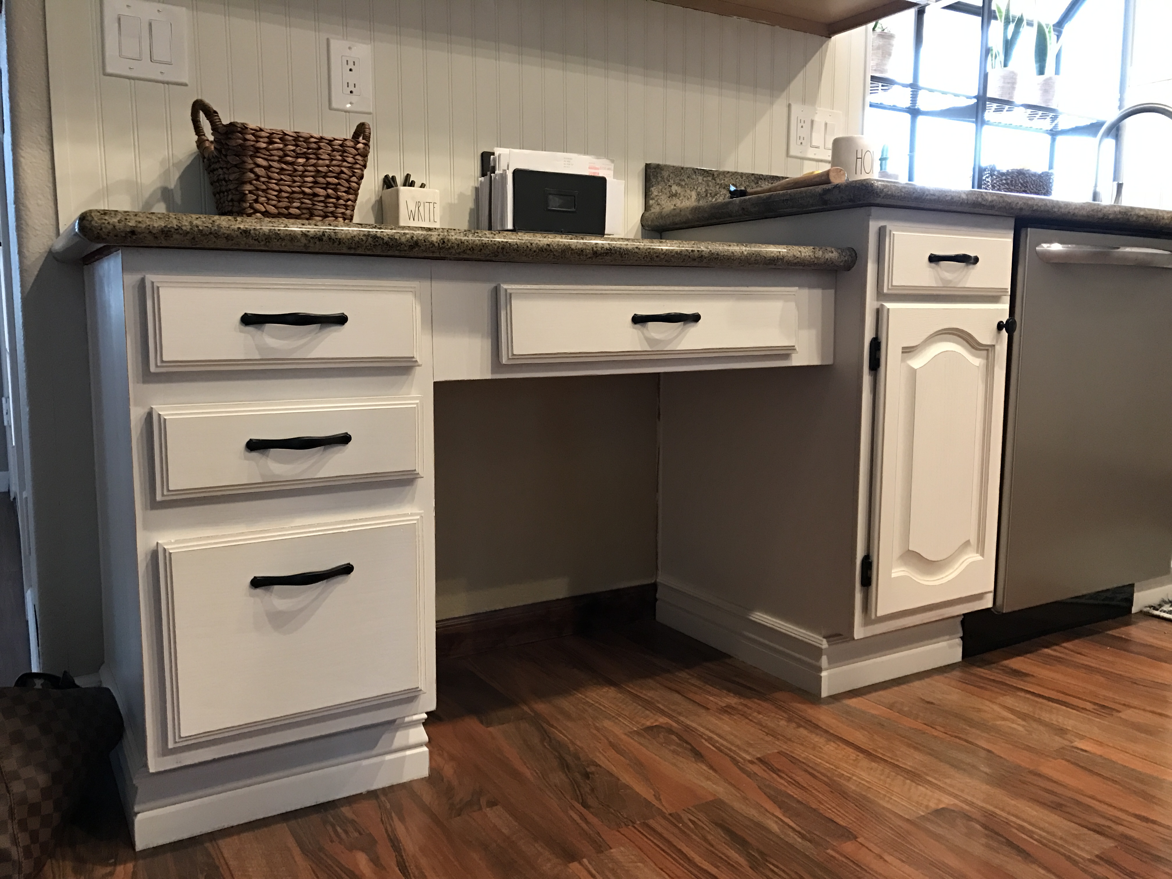 Built in Desk Converted to Wine Rack