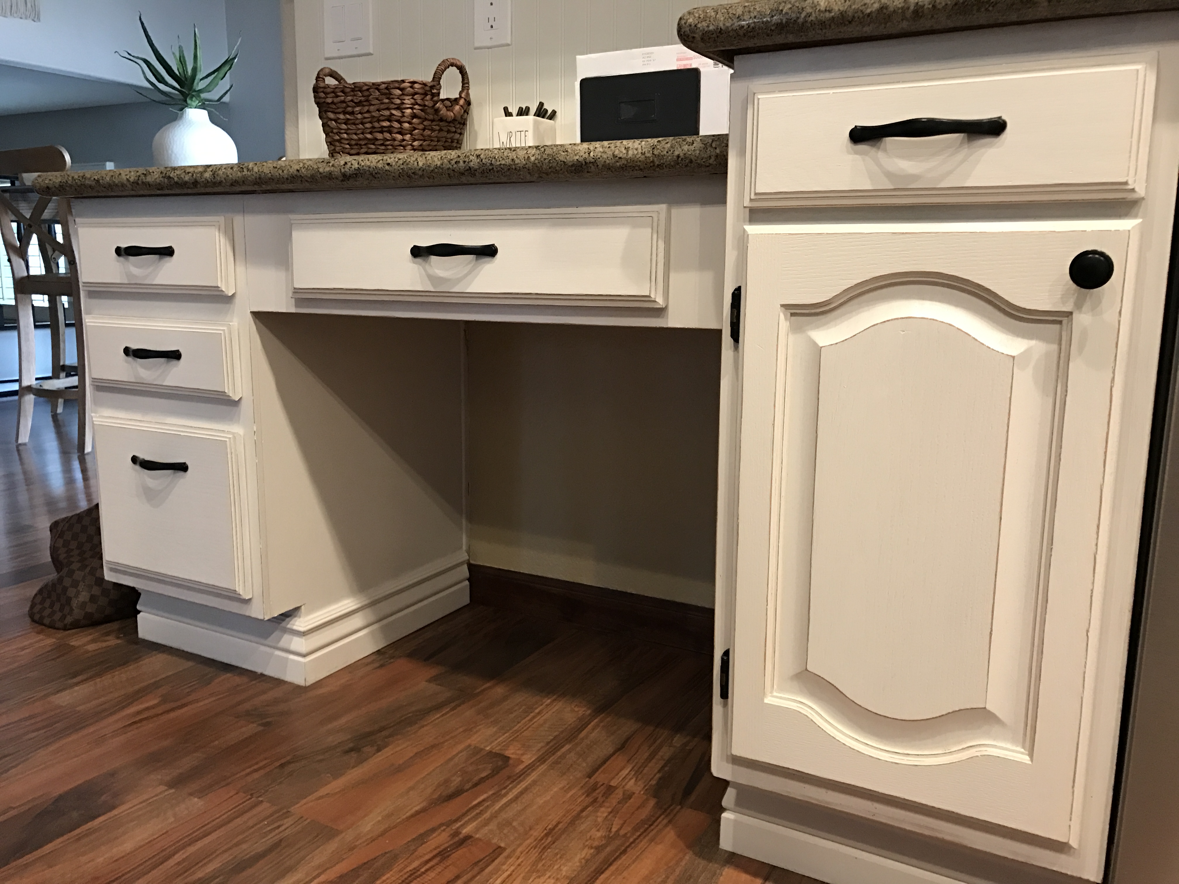 Built in Desk Converted to Wine Rack