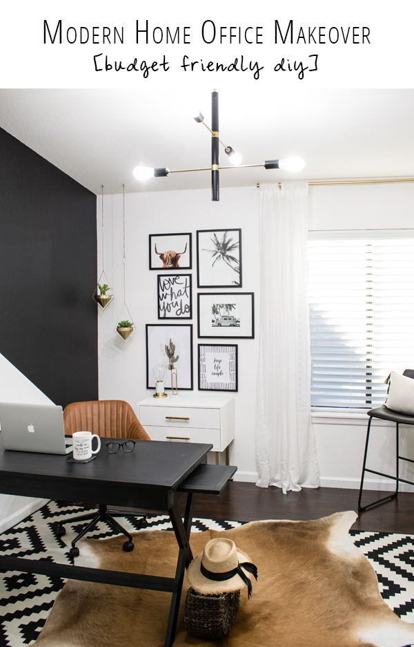 DIY Budget Friendly Modern Home Office Makeover, Hudson Valley Lighting, Mitzi