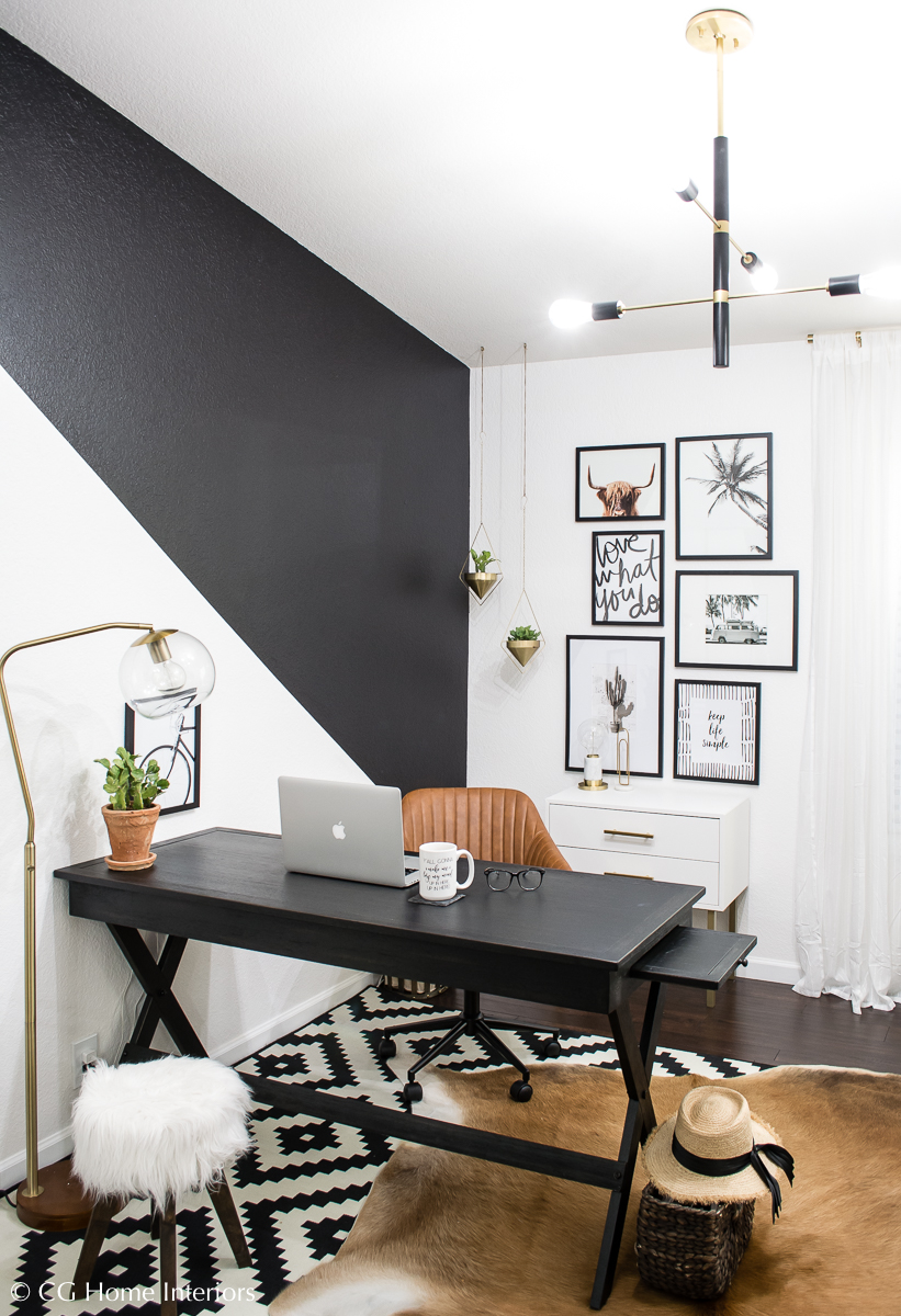 DIY Budget Friendly Modern Home Office Makeover, Hudson Valley Lighting, Mitzi