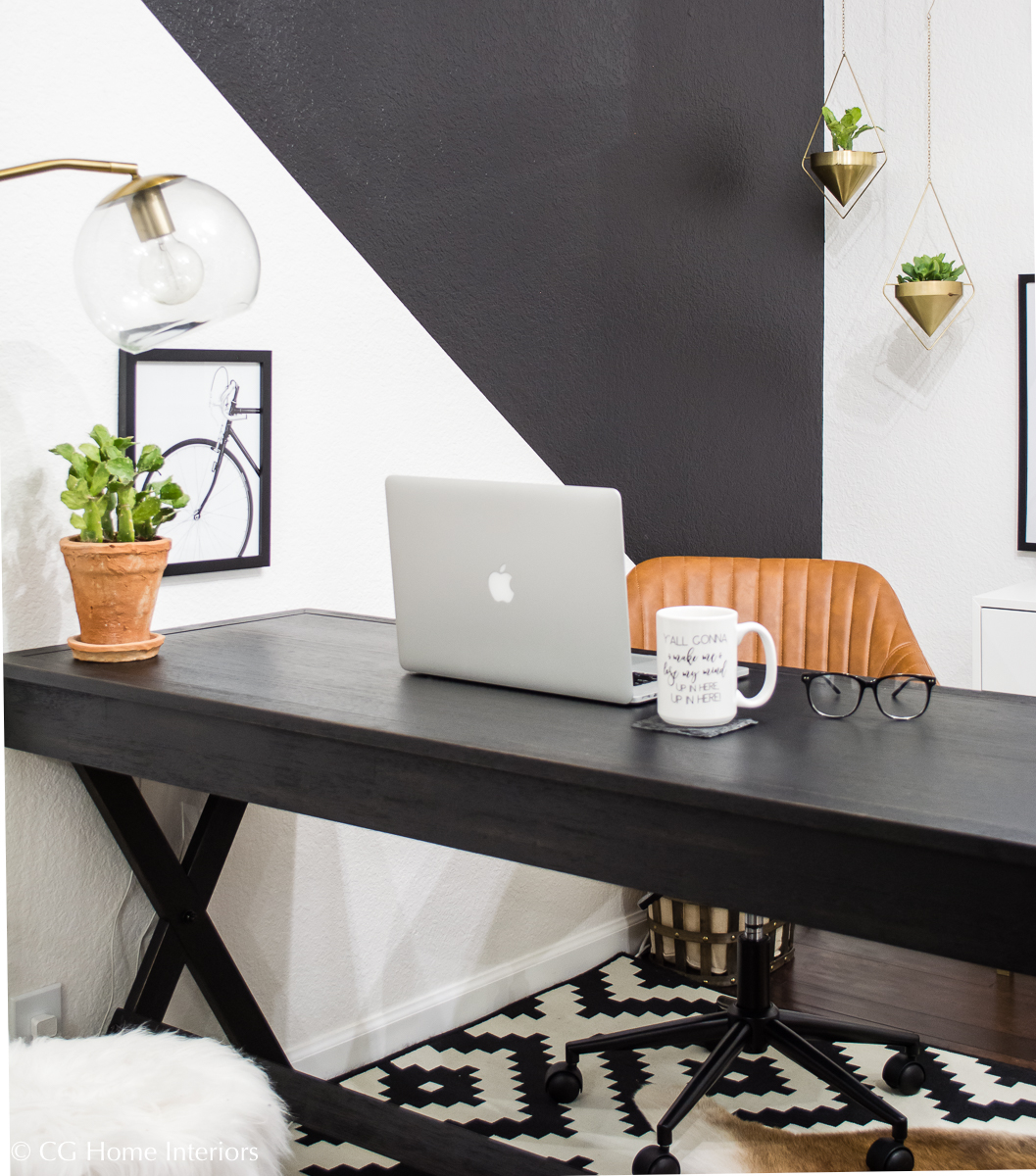 DIY Budget Friendly Modern Home Office Makeover, Hudson Valley Lighting, Mitzi