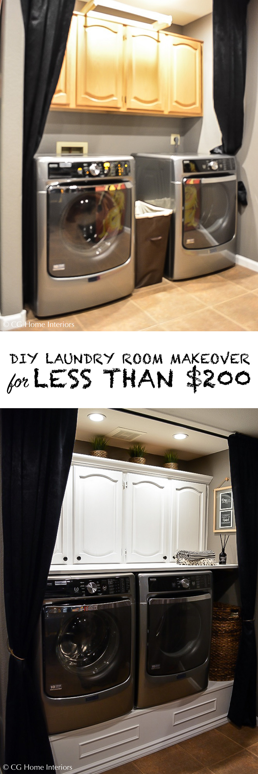 Pinterest Image Small Laundry Room Makeover on a Budget