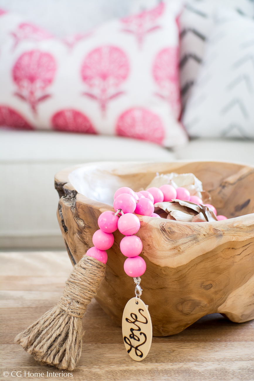 boho decorative pink beads